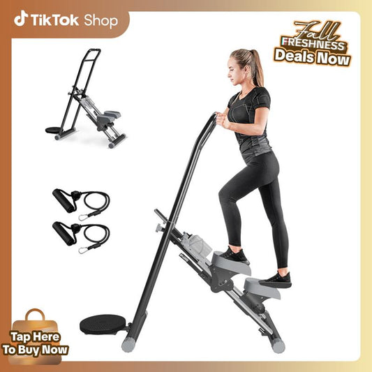 【Fallfreshness】Over SELF Vertical Climber Exercise Stair Stepper with Handlebar for Full-Body Workout Compact Cardio Climber Exercise Machine Vertical Climber for Home Gym Full Body Workout 220Lbs Weight Capacity